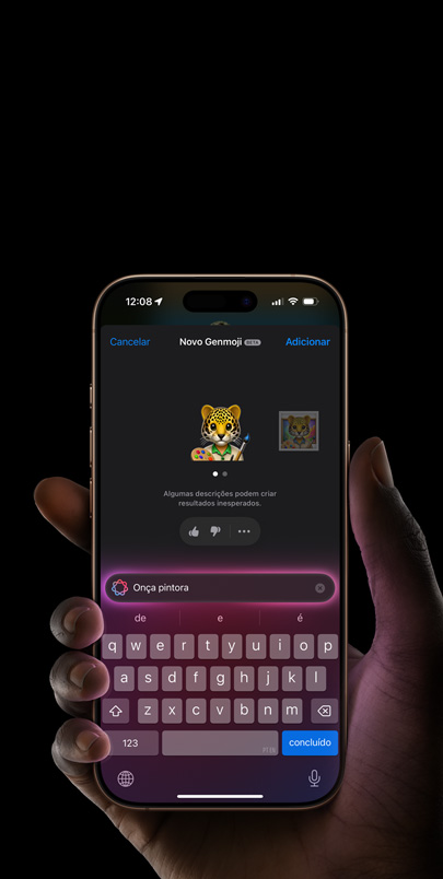 A tela do iPhone 16 Pro mostra a Siri repaginada e a função de digitar para a Siri
