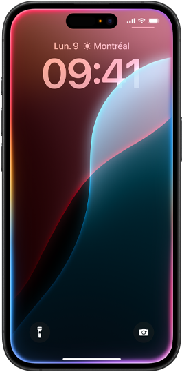 Plusieurs iPhone défilent de gauche à droite, chacun affichant une fonctionnalité Apple Intelligence différente.