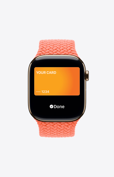 Používání generické Apple Card pomocí Apple Pay na Apple Watch Series 10.