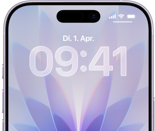 Darstellung eines iPhone mit verschiedenen integrierten Apple Features.