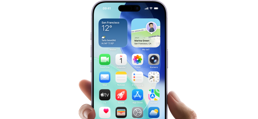 Die einfache, bedienfreundliche Oberfläche eines iPhone.