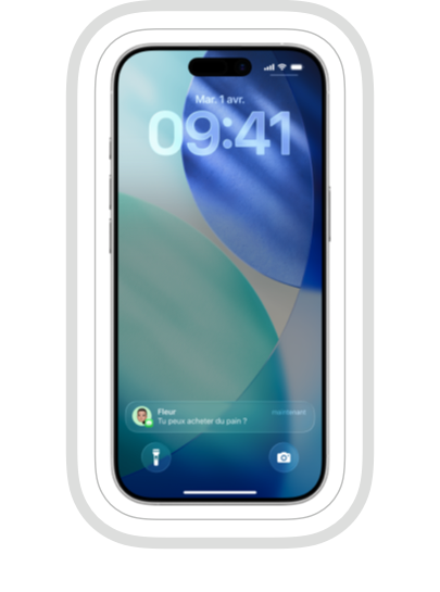 L’iPhone vibre pour informer de la réception d’une alerte.