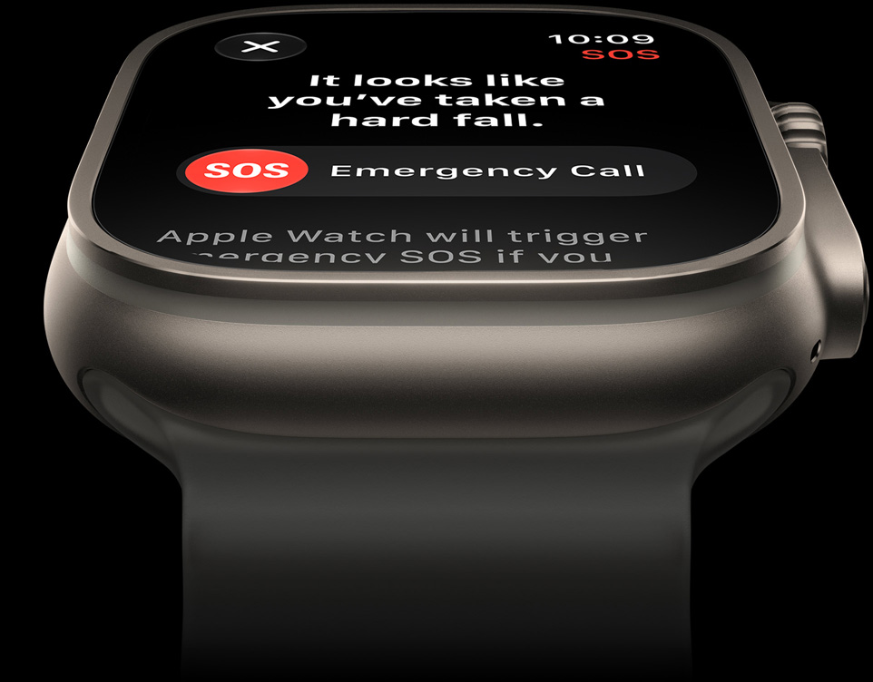 Apple Watch Ultra 4, titanium case, natural color, satellite connection, Ocean Band, translucent gray color