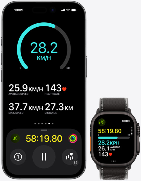 „iPhone 17“, „Apple Watch Ultra 3“, programa „Treniruotė“ su atidarytu treniruočių įžvalgų rodiniu