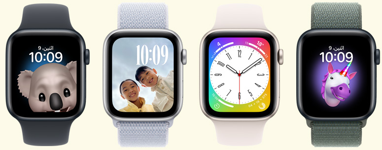 ساعات Apple Watch‏ تعرض واجهات مرحة ومضحكة.