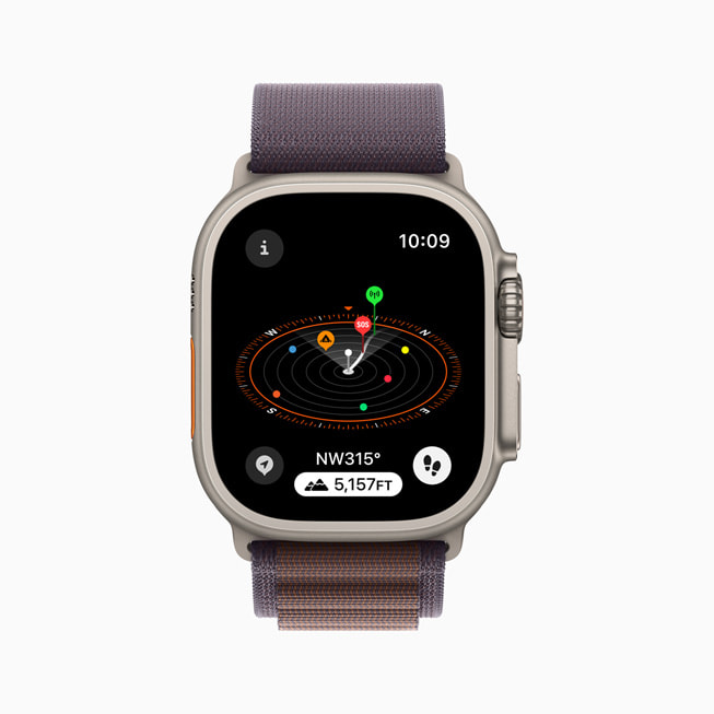 Poslední místo s mobilním signálem a poslední místo, ze kterého lze zavolat na tísňovou linku na hodinkách Apple Watch Ultra.