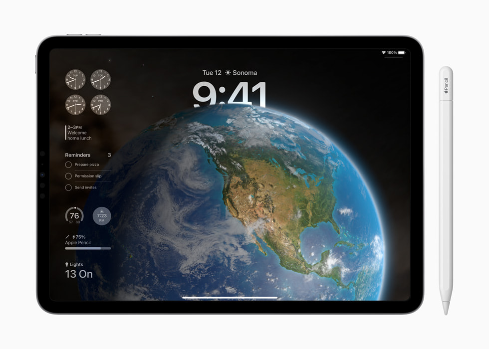 شاشة القفل الجديدة في نظام iPadOS 17.