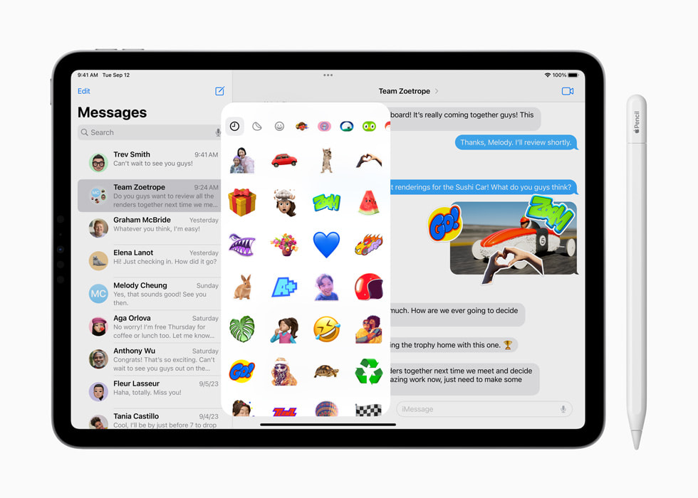 تطبيق الرسائل في نظام iPadOS 17.