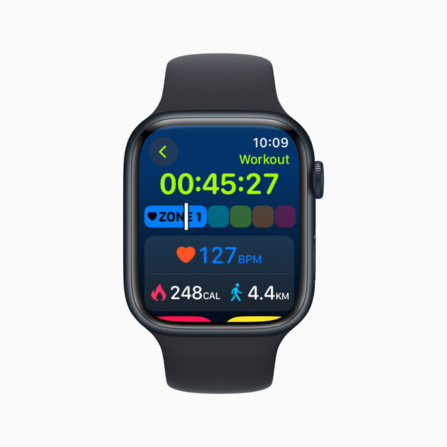Apple Watch’ta bir SmartGym antrenmanından ölçümler gösteriliyor. 
