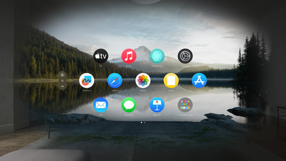 El Entorno de luna en Apple Vision Pro.