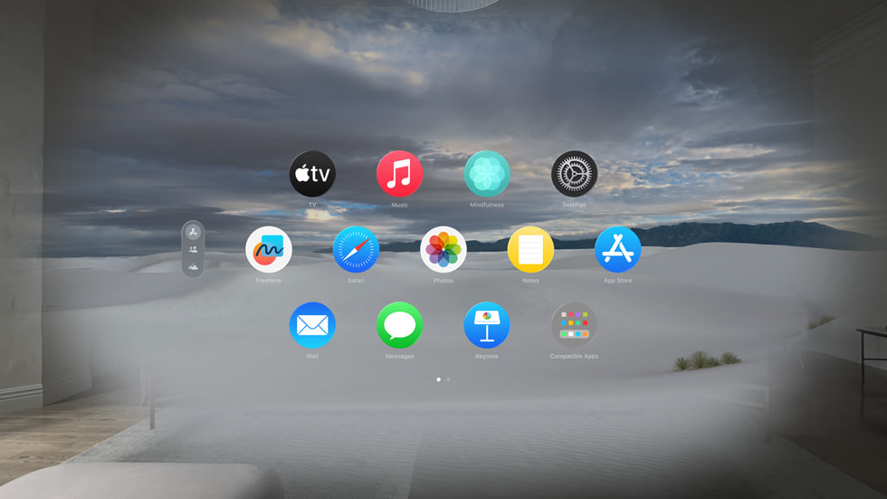 El Entorno de luna en Apple Vision Pro.