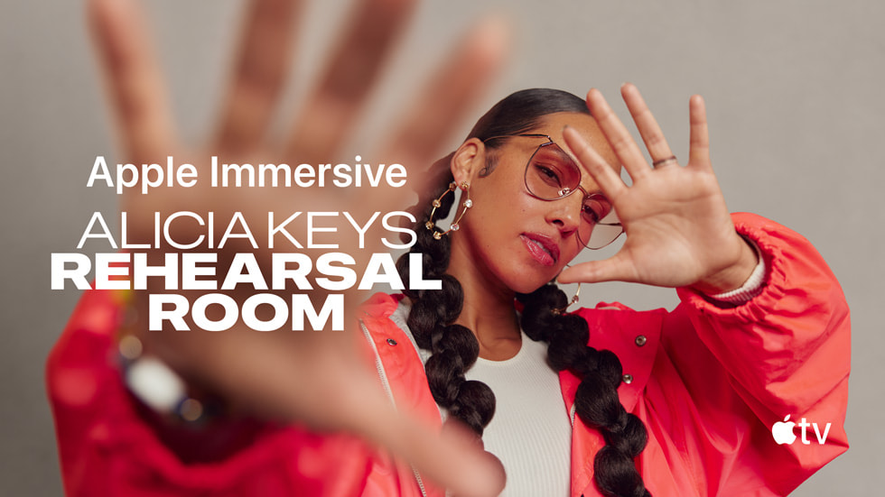 Arte gráfico de Alicia Keys: Rehearsal Room, de Apple Immersive Video.