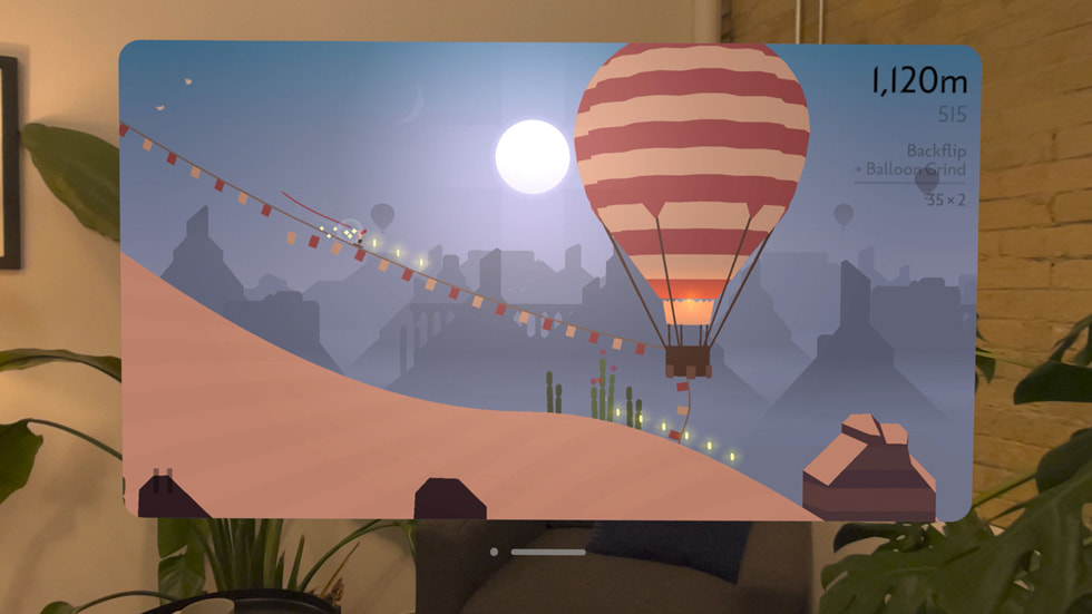 Imagen de Alto’s Odyssey: The Lost City en un Apple Vision Pro. 