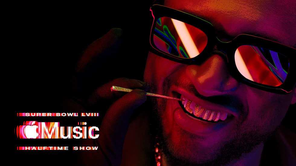 USHER-plakaten i forbindelse med Apple Music Super Bowl LVIII Halftime Show.