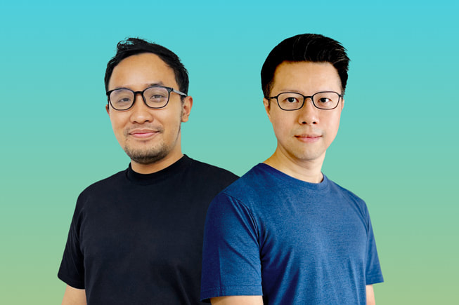 Retratos de Rais Mohammed y Denis Wibisono, del Banco Mandiri.