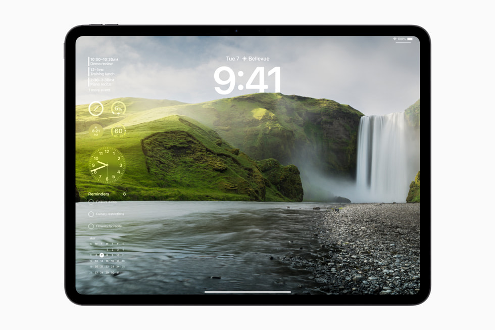 شاشة القفل على جهاز iPad Pro الجديد.