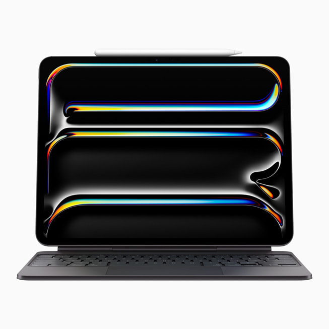 Ilustracja przedstawiająca nową klawiaturę Magic Keyboard do iPada Pro.