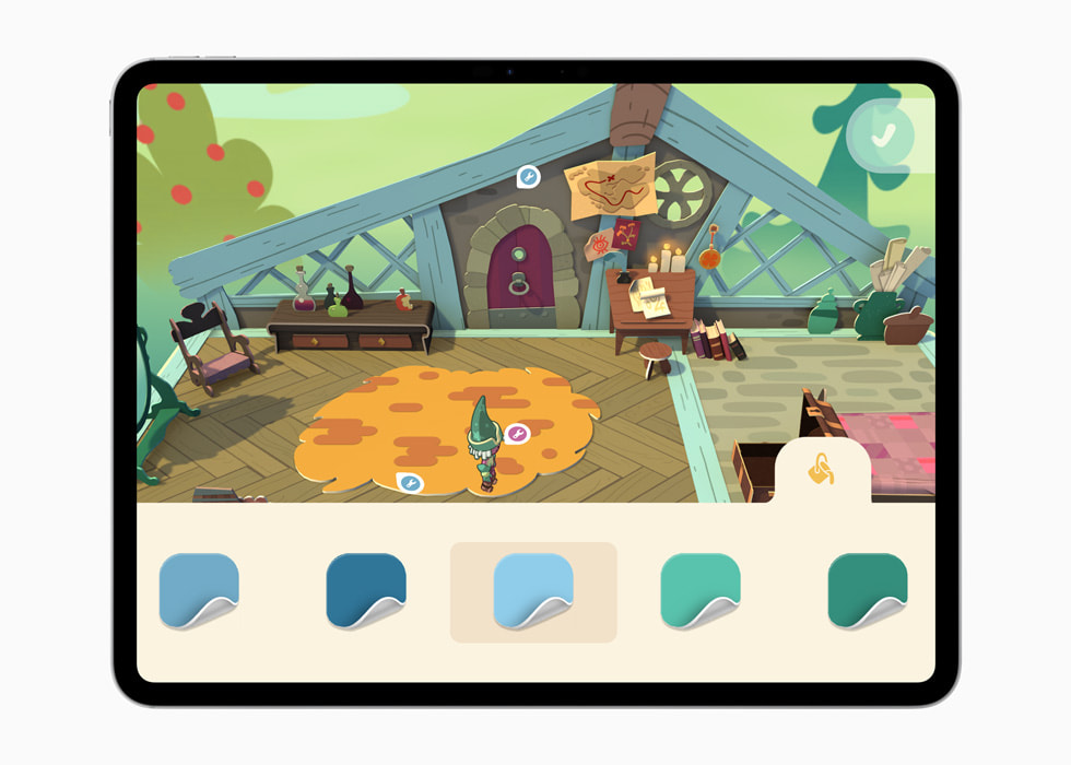 Gameplay i Crayola Adventures vises på iPad Pro.