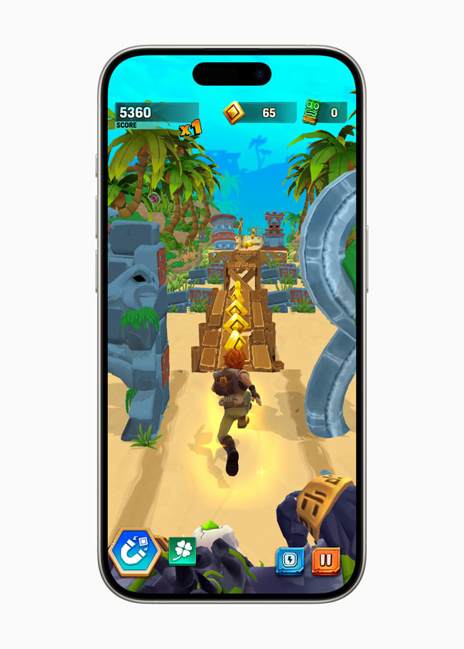 Een beeld uit Temple Run: Legends op iPhone 15 Pro.