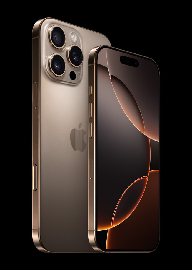 Close-up van iPhone 16 Pro Max en iPhone 16 Pro