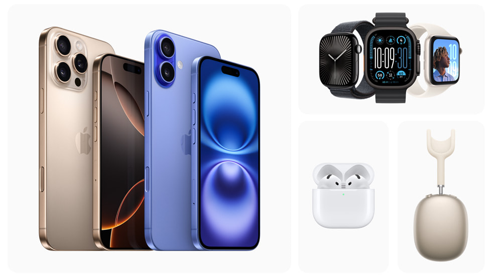 The new product lineups for iPhone, Apple Watch, and AirPods.