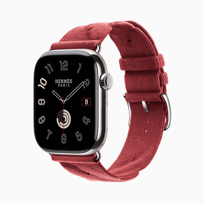 Hermès Torsade-remmen vises på Apple Watch Series 10.
