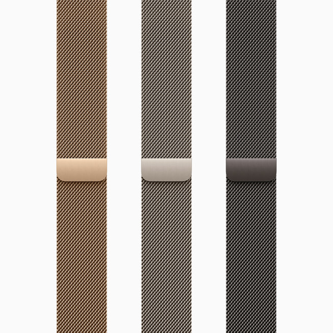 Milanese Loop-remmer vises i en rekke ulike finisher.