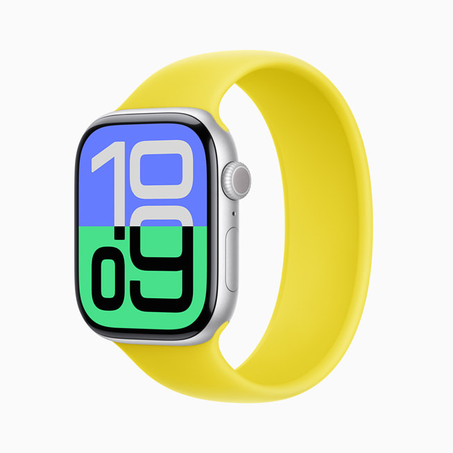 Apple Watch Series 10 av aluminium i sølv.