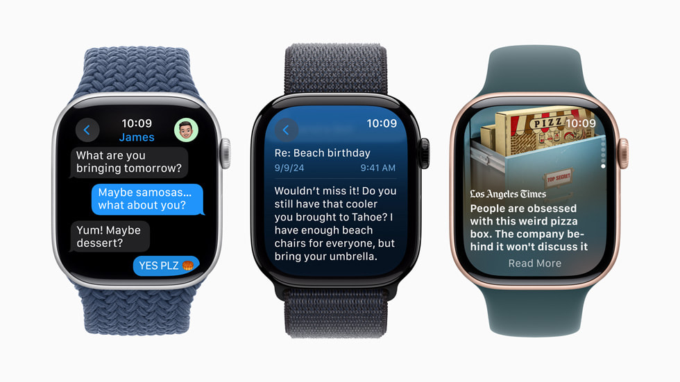 Den større skjermen vises på tre Apple Watch Series 10-modeller.