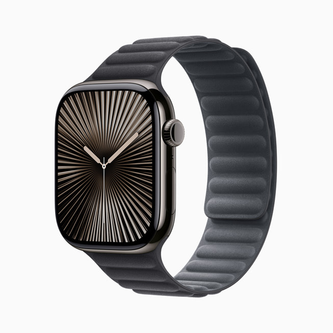 Apple Watch Series 10 av titan i skifer.