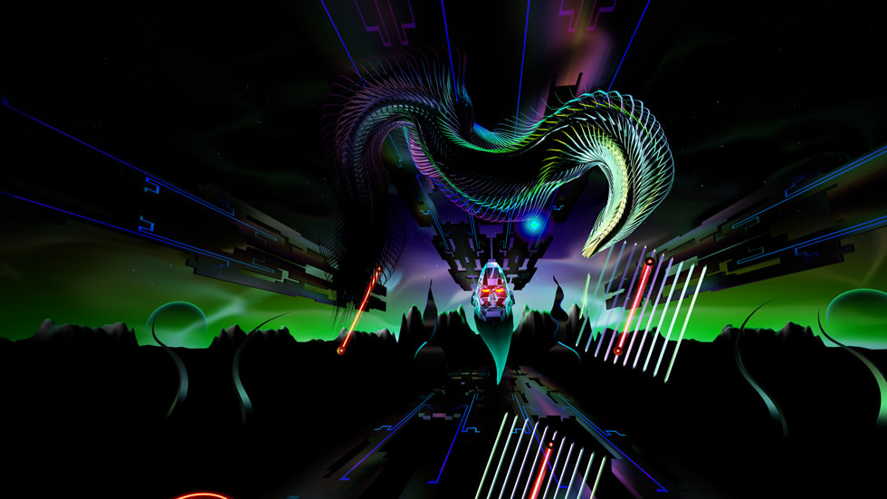 THRASHER: Arcade Odyssey auf der Apple Vision Pro.