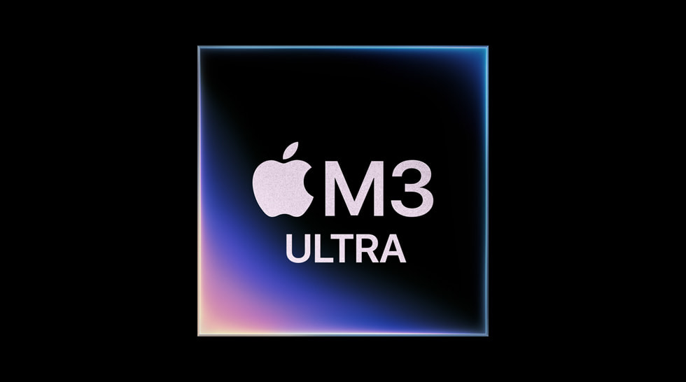 Artwork, das den M3 Ultra Chip darstellt.