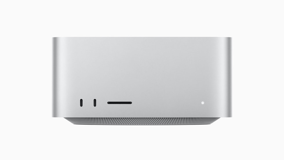 新しいMac Studioのクローズアップ。 
