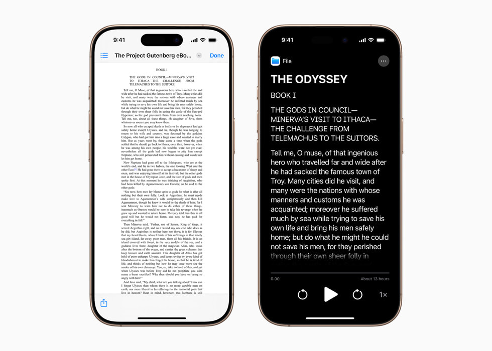 Accessibility Reader is shown on two iPhone 16 devices.