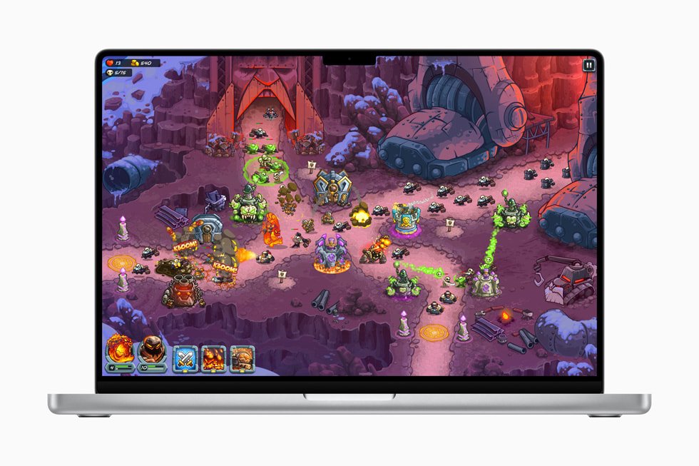 Ironhide Game Studio 出品的《Kingdom Rush 5: Alliance TD+》插圖顯示在 MacBook Pro 16 上。