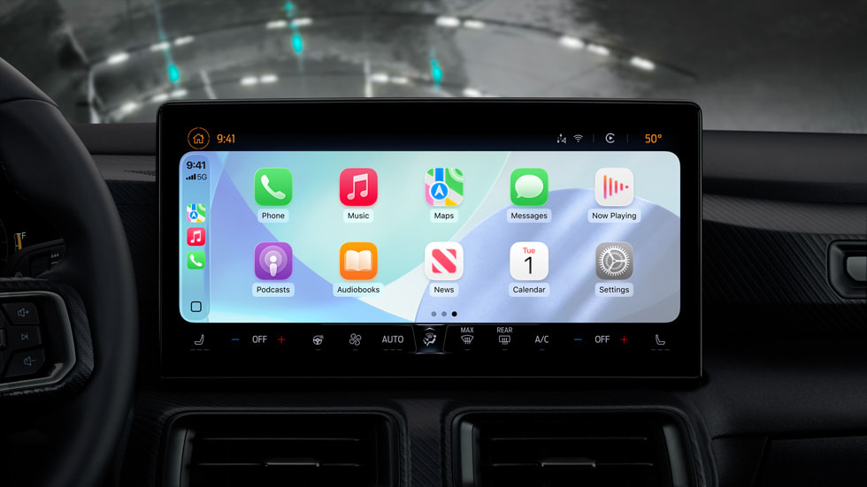 Světlý režim v prostředí CarPlay