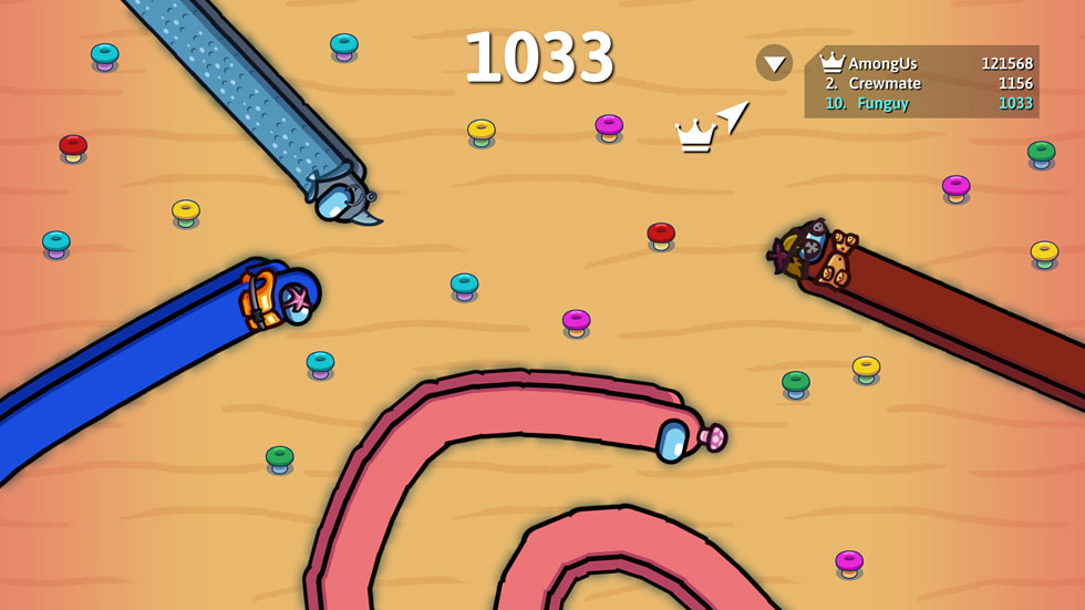 Una pantalla de Snake.io+.