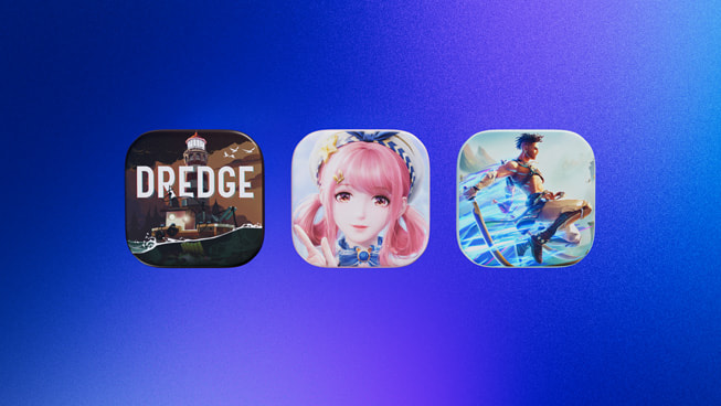 Three icons representing DREDGE, Infinity Nikki, and Prince of Persia Lost Crown.