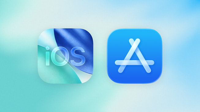 El logo de iOS 26 en Liquid Glass y el logo del App Store, uno al lado del otro.