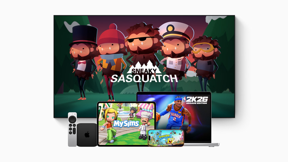 Arte gráfico de juegos de Apple Arcade en Apple TV, iPad, Mac y iPhone.