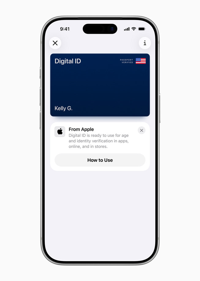 Digital ID en Wallet se muestra en un iPhone 17 Pro.