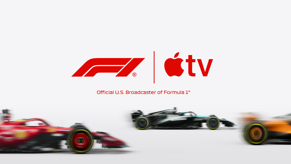 Arte gráfico de la colaboración entre Apple y F1.