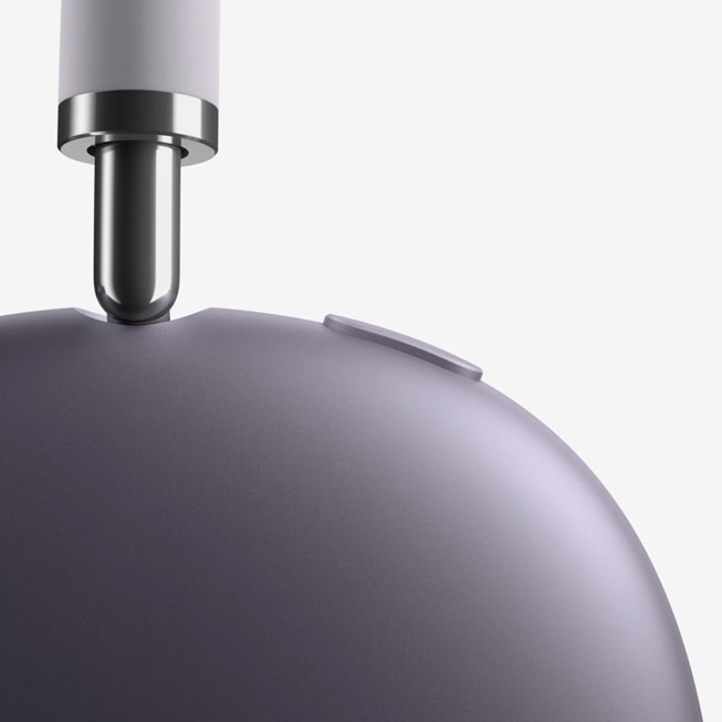 Primer plano de unos AirPods Max 2 color morado.