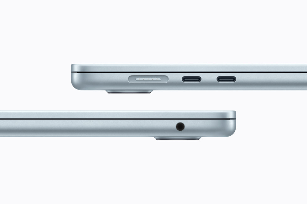 Imagen de los puertos en dos dispositivos MacBook Air independientes.