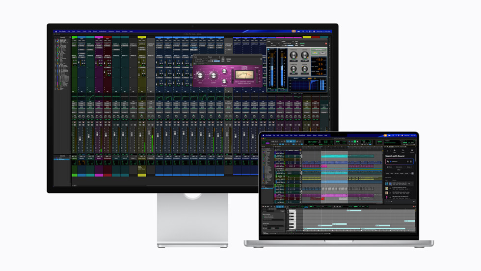 Pro Tools en un monitor Studio Display.