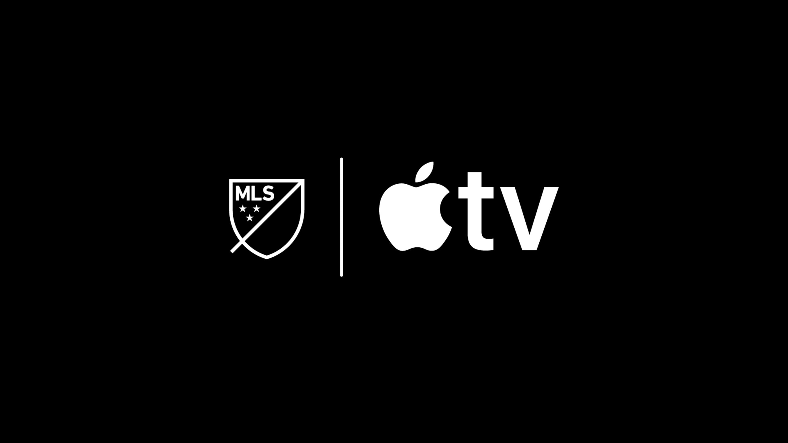 Arte gráfico que representa la colaboración entre Apple y la Major League Soccer.