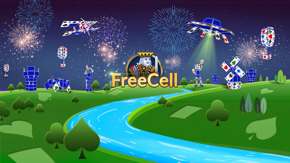 ゲーム「FreeCellソリティア：カードゲーム+」のキーアート。