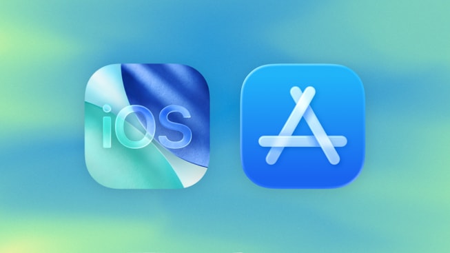 El logo de iOS 26 en Liquid Glass y el logo del App Store, uno al lado del otro.