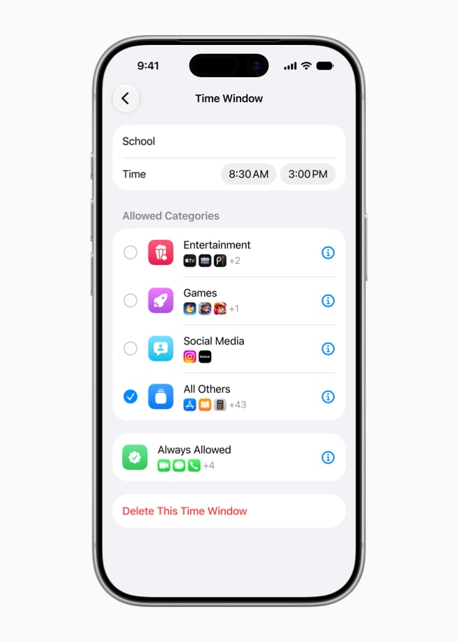 Pantalla de un iPhone 17 Pro que muestra opciones para configurar un Intervalo.