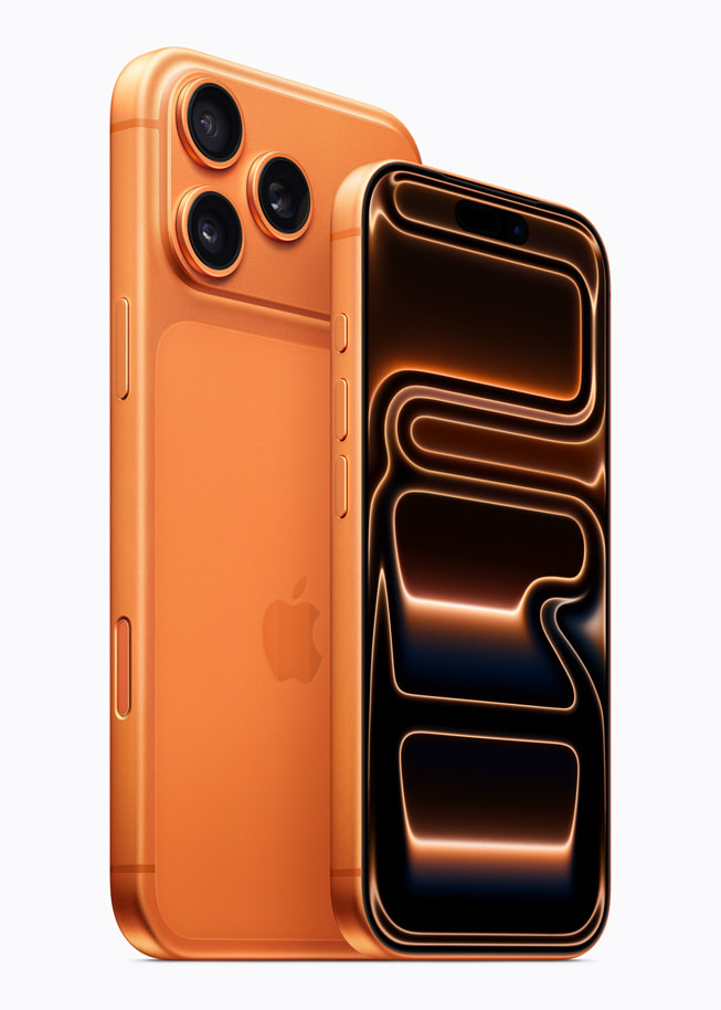 iPhone 17 Pro Max is shown from the back and iPhone 17 Pro is shown from the front.